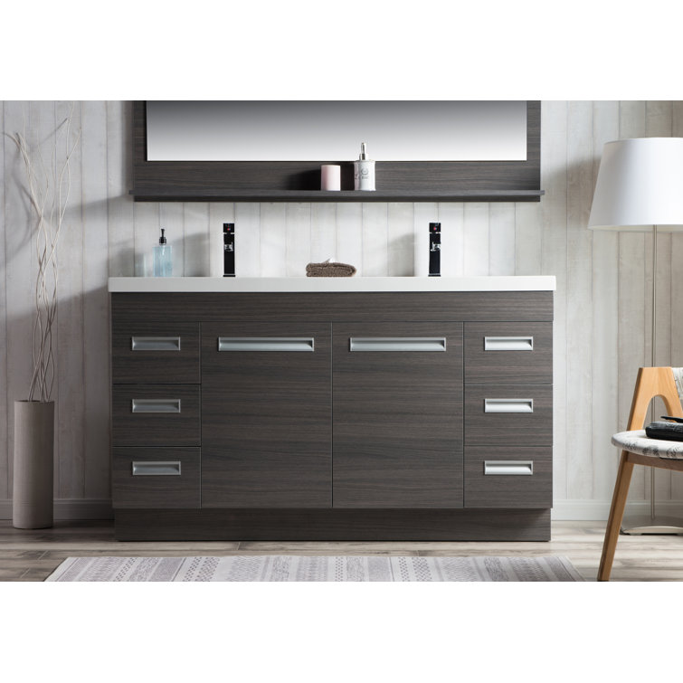 Orren Ellis Pete 60" Double Bathroom Vanity Set & Reviews Wayfair